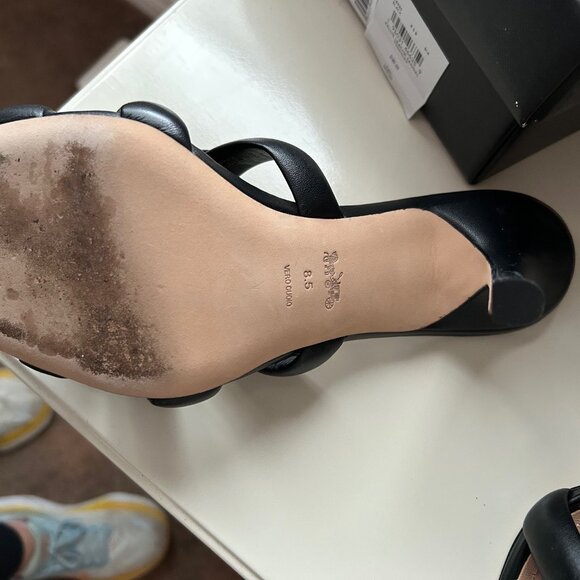 Coach Kellie Black leather Sandal sz 8.5 - Picture 6 of 7